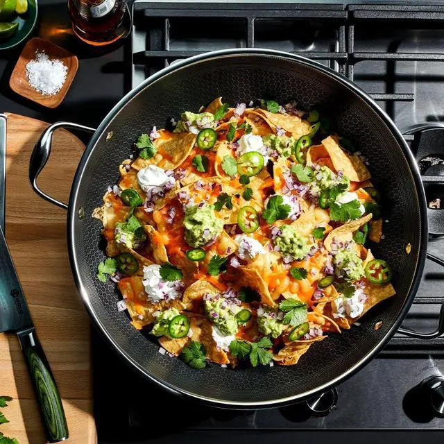 Alt view image 2 of 7 - Hybrid Nonstick 5-Piece Cookware Set, 14" Wok with Lid, 10" Pan with Lid, and 12" Griddle, Stay-Cool Handles, Dishwasher and Oven-Safe, Induction Ready, Compatible with All Cooktops