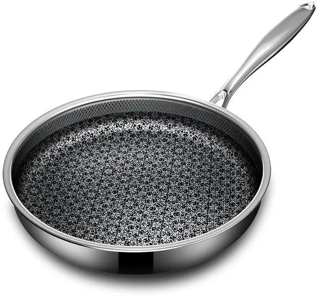 Main image of Hybrid Nonstick Frying Pan, 12-Inch Stainless Steel Frying Pans, 5-Ply Induction Cookware Stainless Steel Skillet, Dishwasher Safe, Oven Safe Up to 800°F, Compatible with All Cooktops