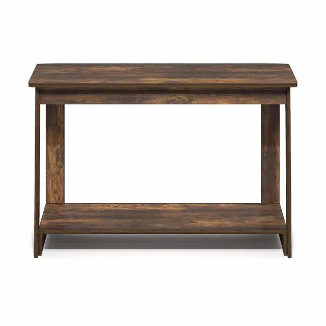 Alt view image 7 of 7 - Beginning TV Stand, 2-Tier Rectangular Entertainment Center with Open Shelf, TV Console for TV up to 36 Inch, Open Back, for Living Room, Bedroom, Amber Pine