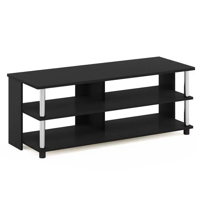 Alt view image 4 of 6 - Sully 3-Tier Stand for TV up to 48 Inch, Americano/Chrome