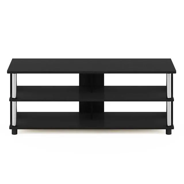 Alt view image 5 of 6 - Sully 3-Tier Stand for TV up to 48 Inch, Americano/Chrome