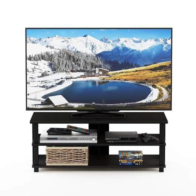 Alt view image 2 of 5 - Sully 3-Tier Stand for TV up to 48 Inch, Espresso/Black