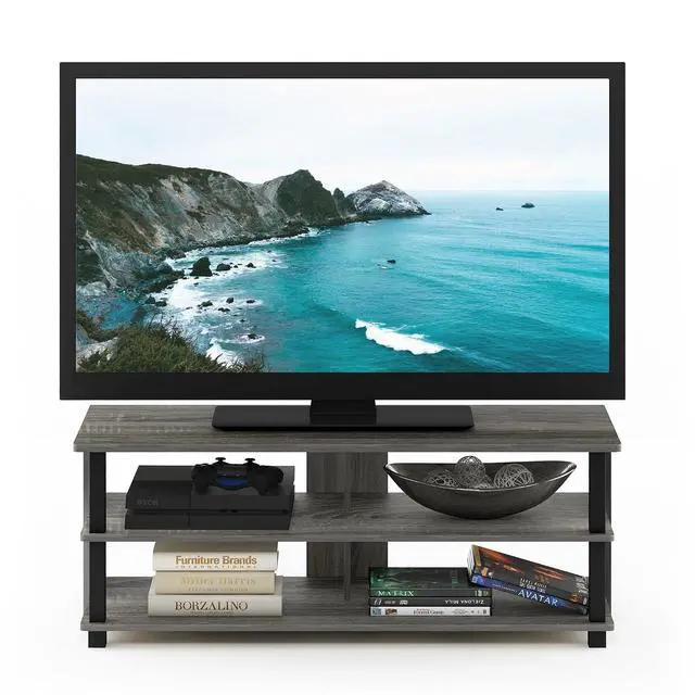 Alt view image 5 of 6 - Sully 3-Tier Stand for TV Up to 48 Inch, French Oak Grey/Black