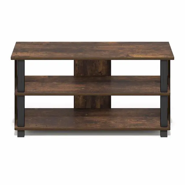 Alt view image 7 of 7 - Sully TV Stand, 3-Tier Rectangular Entertainment Center with Open Shelf, TV Console for TV up to 40 Inch, Open Frame for Cable Management, for Living Room, Bedroom, Amber Pine