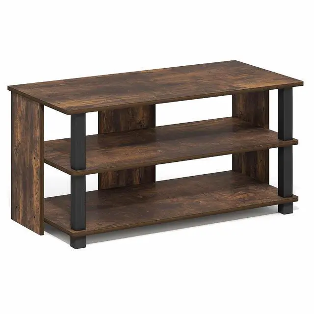Alt view image 6 of 7 - Sully TV Stand, 3-Tier Rectangular Entertainment Center with Open Shelf, TV Console for TV up to 40 Inch, Open Frame for Cable Management, for Living Room, Bedroom, Amber Pine
