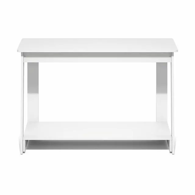 Alt view image 7 of 7 - Beginning TV Stand, 2-Tier Rectangular Entertainment Center with Open Shelf, TV Console for TV up to 36 Inch, Open Back, for Living Room, Bedroom, White