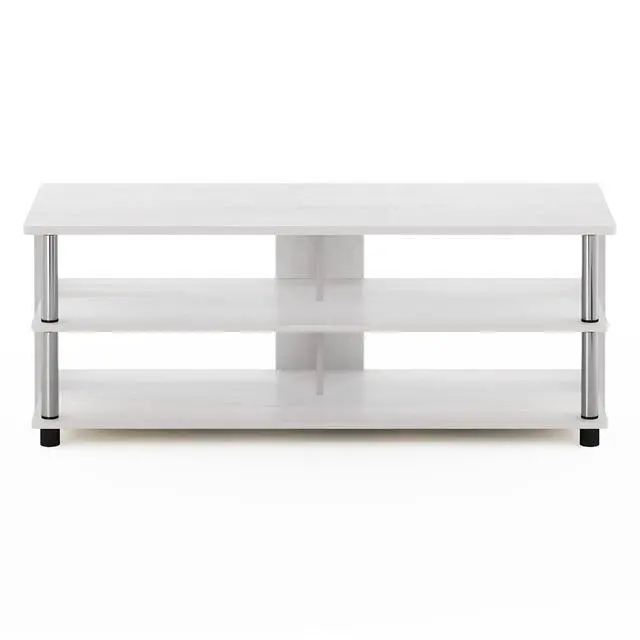 Alt view image 5 of 6 - Sully 3-Tier Stand for TV up to 48 Inch, White Oak/Chrome