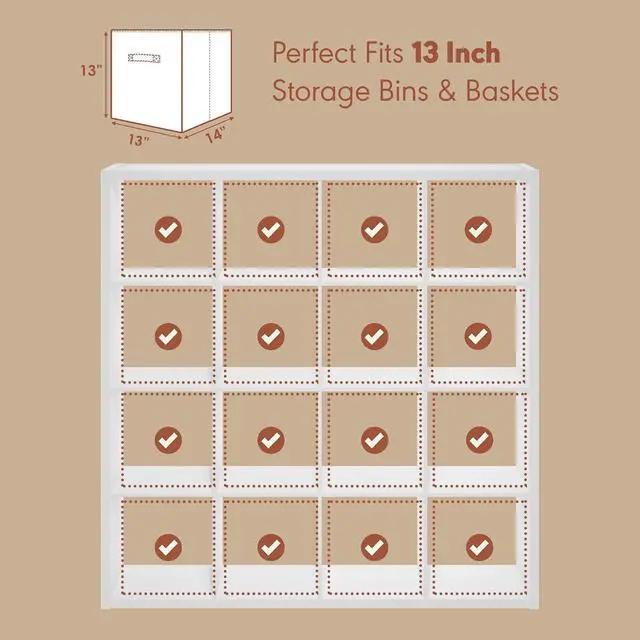Alt view image 6 of 7 - Cubicle Record Player Stand with Vinyl Storage, 16-Cube 1.2 Extra Thick Vinyl Record Storage, Open Back Media Shelf for CD DVD Blueray Game Disc, for Living Room, Home Office, White