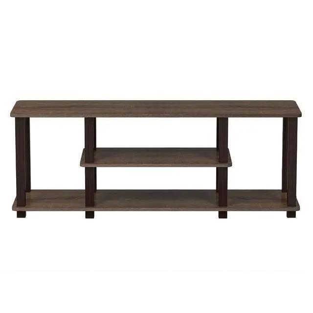 Alt view image 5 of 6 - Turn-N-Tube No Tools 3D 3-Tier Entertainment TV Stand up to 50 inch TV, Square Tubes, Walnut/Brown