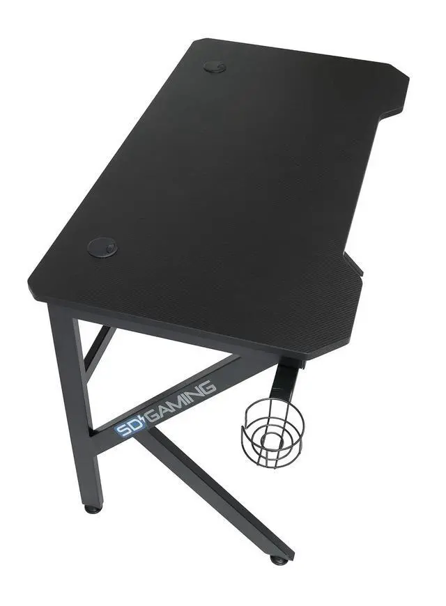 Alt view image 4 of 7 - Saga PC Gaming Desk with Built-in Power, Charging Station and Gear Storage