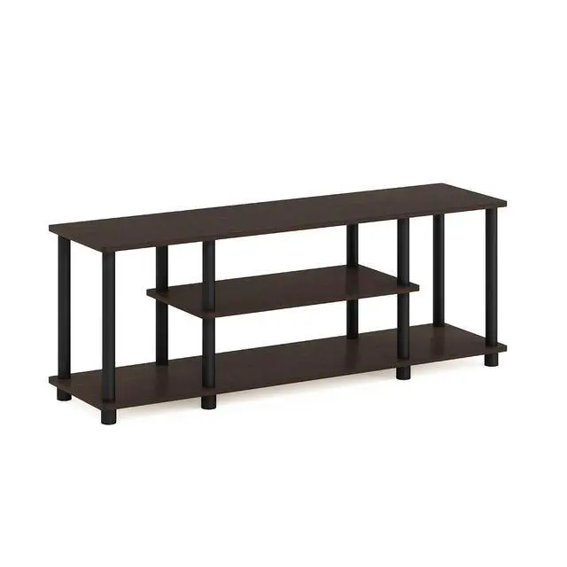 Alt view image 4 of 7 - Turn-N-Tube No Tools 3D 3-Tier Entertainment TV Stand up to 50 inch TV, Round Tubes, Dark Brown / Black