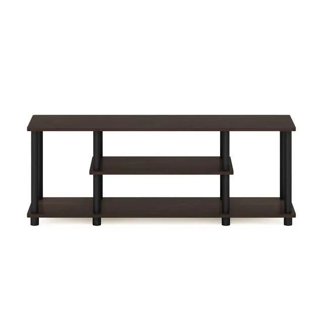 Alt view image 5 of 7 - Turn-N-Tube No Tools 3D 3-Tier Entertainment TV Stand up to 50 inch TV, Round Tubes, Dark Brown / Black