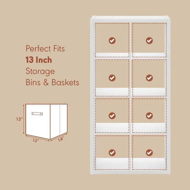 Alt view image 6 of 7 - Cubicle Record Player Stand with Vinyl Storage, 8-Cube 1.2 Extra Thick Vinyl Record Storage, Open Back Media Shelf for CD DVD Blueray Game Disc, for Living Room, Home Office, White