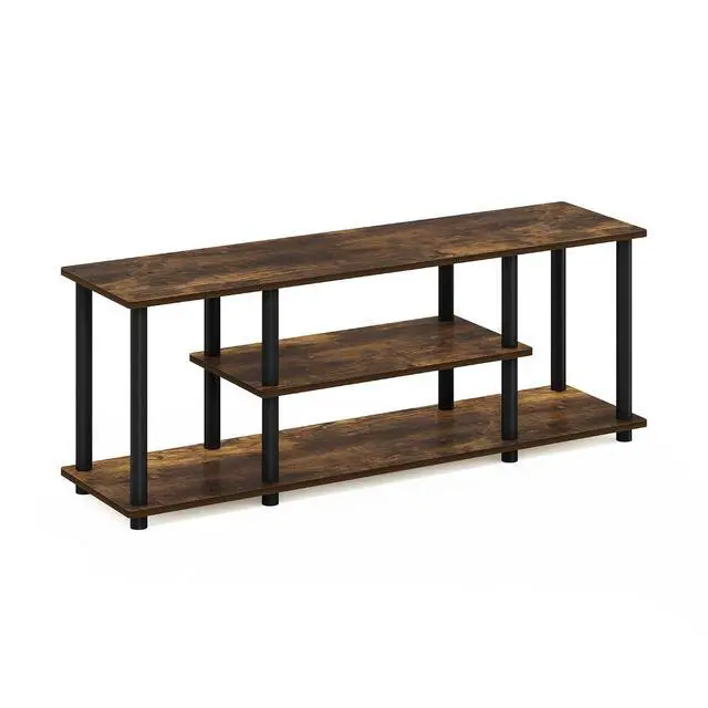 Alt view image 4 of 6 - Turn-N-Tube No Tools 3D 3-Tier Entertainment Stand up to 50 inch TV, Amber Pine/Black
