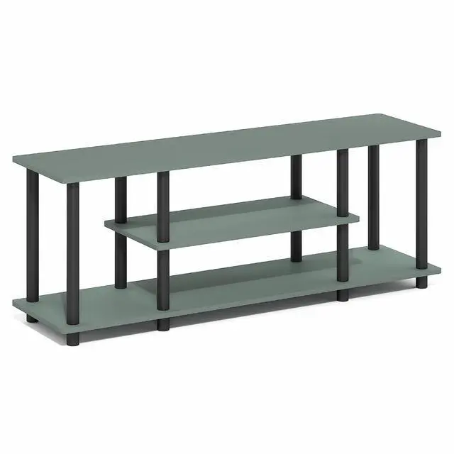Alt view image 5 of 6 - Turn-N-Tube TV Stand, 3-Tier Open Frame Rectangular Entertainment Center with Storage Shelf, TV Console for TV up to 50 Inch, Toolless Assembly, for Living Room, Bedroom, Sage Green