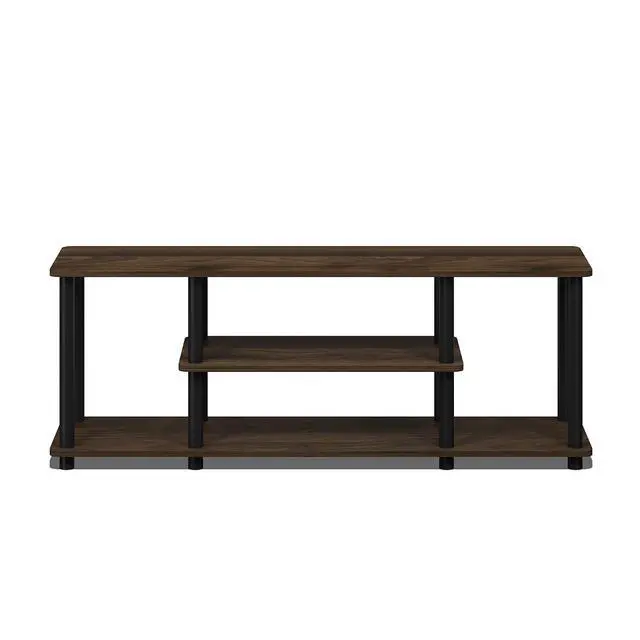 Alt view image 4 of 5 - Turn-N-Tube No Tools 3D 3-Tier Entertainment TV Stand up to 50 inch TV, Round Tubes, Columbia Walnut/Black