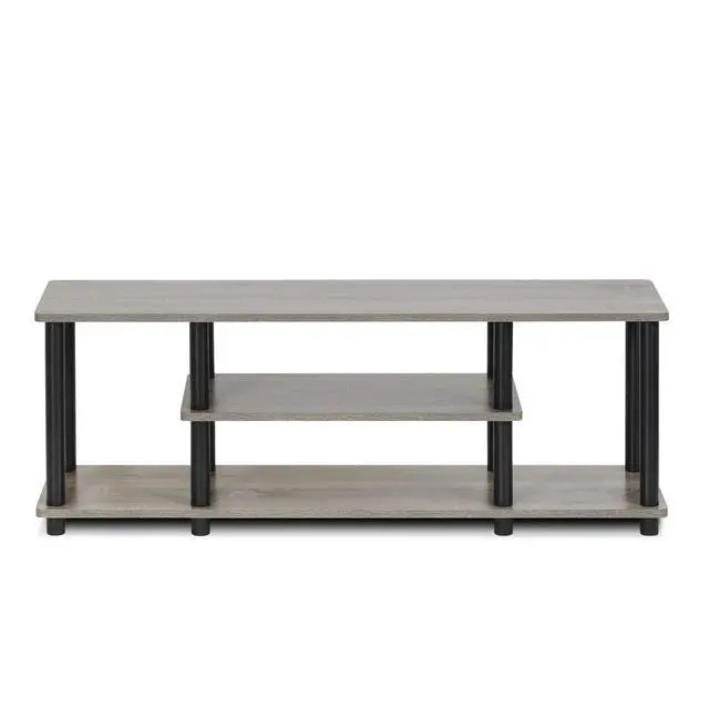 Alt view image 5 of 6 - Turn-N-Tube No Tools 3D 3-Tier Entertainment TV Stand up to 50 inch TV, Round Tubes, French Oak Grey/Black