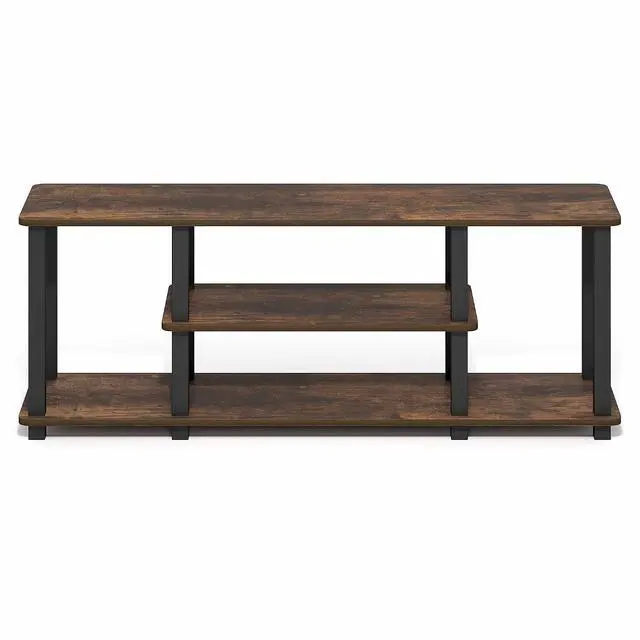 Alt view image 7 of 7 - Turn-S-Tube TV Stand, 3-Tier Toolless Assembly Entertainment Center, Rectangular TV Console for TV up to 50 Inch, for Living Room, Bedroom, Amber Pine
