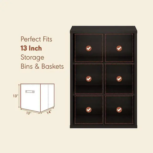 Alt view image 6 of 7 - Cubicle Record Player Stand with Vinyl Storage, 5-Cube 1.2 Extra Thick Vinyl Record Storage, Open Back Media Shelf for CD DVD Blueray Game Disc, for Living Room, Home Office, Black Dark Oak