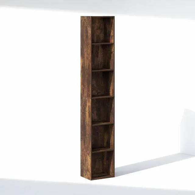 Alt view image 6 of 7 - Cubicle 6-Tier Closet Organizers and Storage, Closet Organizer, Open Shelf Closet Storage, 21.1" W, for Wardrobe, Bedroom, Living Room, Amber Pine