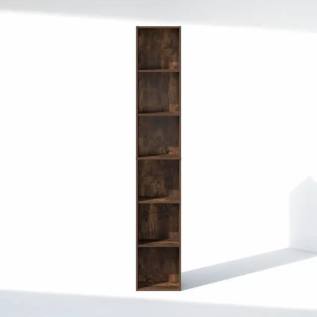Alt view image 7 of 7 - Cubicle 6-Tier Closet Organizers and Storage, Closet Organizer, Open Shelf Closet Storage, 21.1" W, for Wardrobe, Bedroom, Living Room, Amber Pine