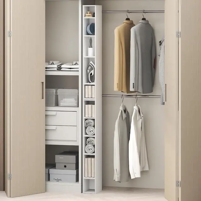 Main image of Fulda 10-Tier Closet Organizers and Storage, Open Shelf, Storage Organizer, 6-Inch Width, for Closet, Bedroom, White