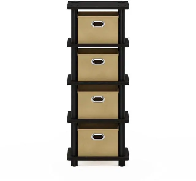 Alt view image 5 of 7 - LACi 4-Bins System Rack, 11.3(W) x 28.8(H) Inch, Espresso/Black