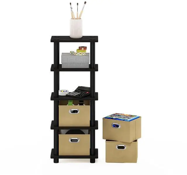 Alt view image 6 of 7 - LACi 4-Bins System Rack, 11.3(W) x 28.8(H) Inch, Espresso/Black