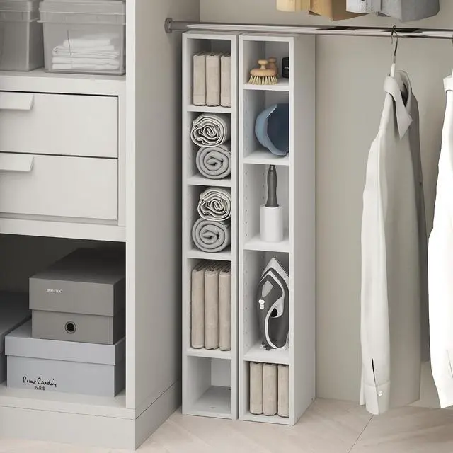 Alt view image 5 of 7 - Fulda 10-Tier Closet Organizers and Storage, Open Shelf, Storage Organizer, 6-Inch Width, for Closet, Bedroom, White