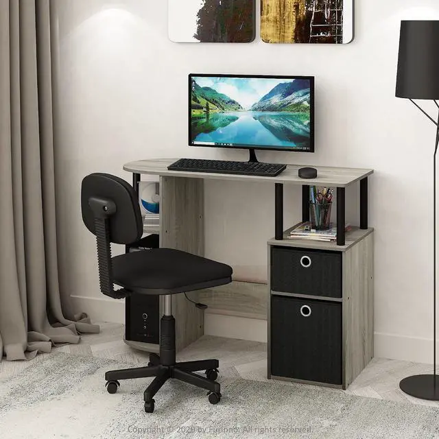 Alt view image 2 of 6 - Turn-N-Tube 4-Bins System Rack, Columbia Walnut/Black/Dark Brown