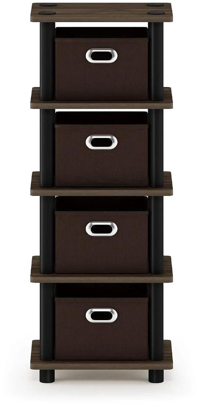 Alt view image 4 of 6 - Turn-N-Tube 4-Bins System Rack, Columbia Walnut/Black/Dark Brown