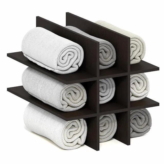 Main image of Cubicle Cube Insert, 9-Compartment Cube Organizer, Geometric Shelf Accessory, Fits into Furinno Triple Thick Cubes, IKEA Kallax, for Organizers and Storage, Black Dark Oak