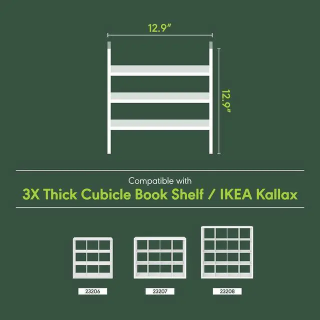 Alt view image 4 of 7 - Cubicle Cube Insert, 3-Shelf Cube Organizer, 3-Tier Shelf Accessory, Fits into Furinno Triple Thick Cubes, IKEA Kallax, for Organizers and Storage, White