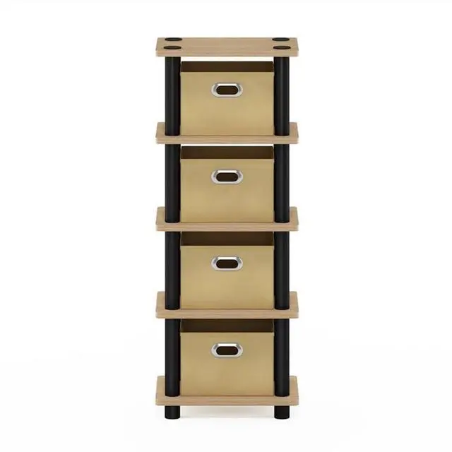 Alt view image 4 of 4 - LAci 4-Bins System Rack, Oak/Black/Light Brown