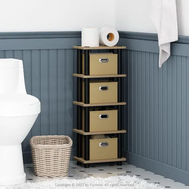 Alt view image 2 of 4 - LAci 4-Bins System Rack, Oak/Black/Light Brown