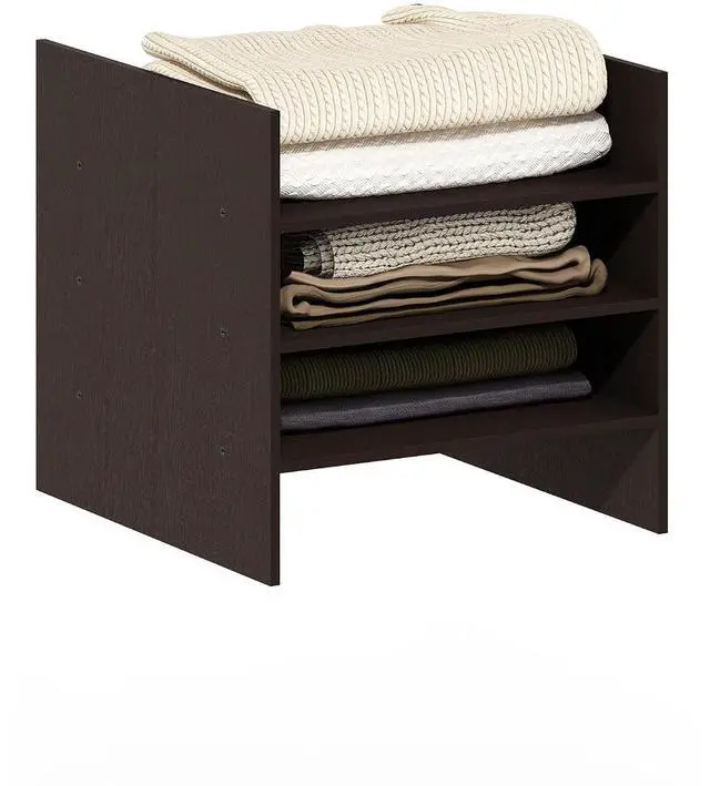 Main image of Cubicle Cube Insert, 3-Shelf Cube Organizer, Fits into Furinno Extra Thick Cubes, for Organizers and Storage, Black Dark Oak (Does not fit IKEA Kallax Shelving)