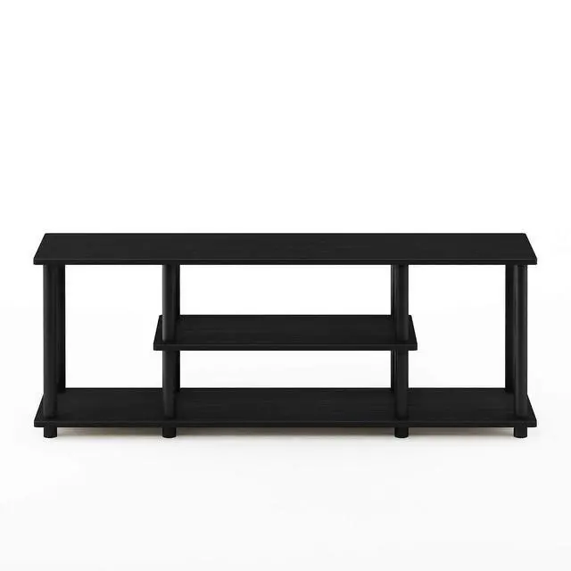 Alt view image 3 of 7 - Turn-N-Tube No Tools 3D 3-Tier Entertainment TV Stand up to 50 inch TV, Round Tubes, Walnut