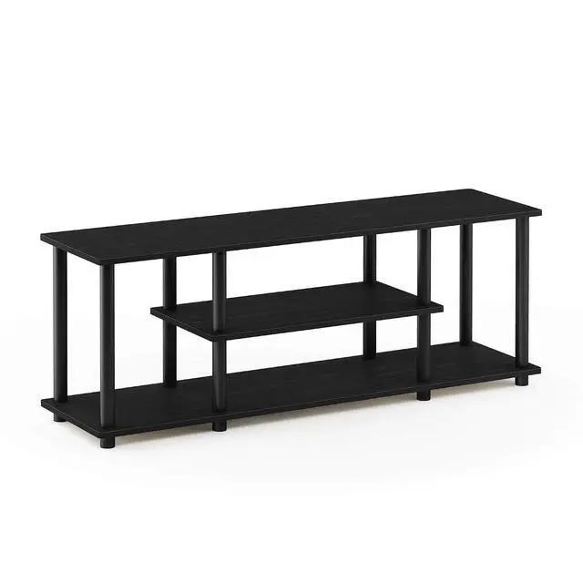 Alt view image 4 of 7 - Turn-N-Tube No Tools 3D 3-Tier Entertainment TV Stand up to 50 inch TV, Round Tubes, Walnut