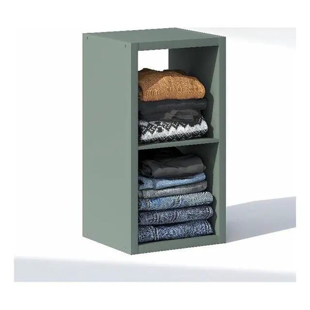 Alt view image 6 of 7 - Cubic Closet Organizers and Storage, 2-Cube Closet Organizer, Open Shelf Closet Storage, Extra Thick Frame for Wardrobe, Bedroom, Living Room, Sage Green