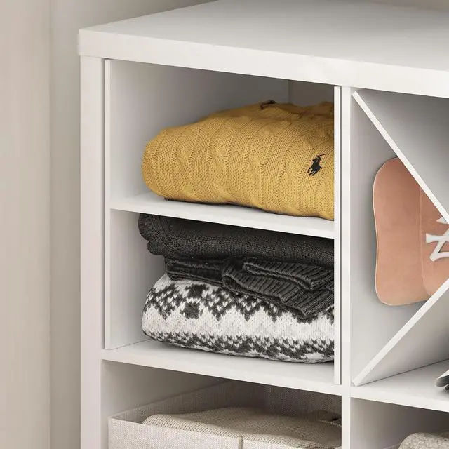 Alt view image 4 of 7 - Cubicle Cube Insert, H-Shelf Cube Organizer, Fits into Furinno Extra Thick Cubes, for Organizers and Storage, White (Does not fit IKEA Kallax Shelving)