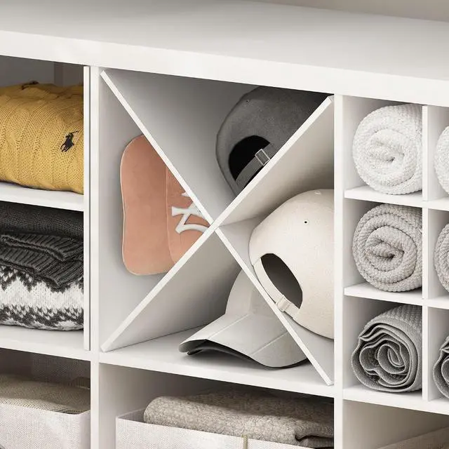 Alt view image 5 of 7 - Cubicle Cube Insert, X-Shelf Cube Organizer, Fits into Furinno Extra Thick Cubes, for Organizers and Storage, White (Does not fit IKEA Kallax Shelving)