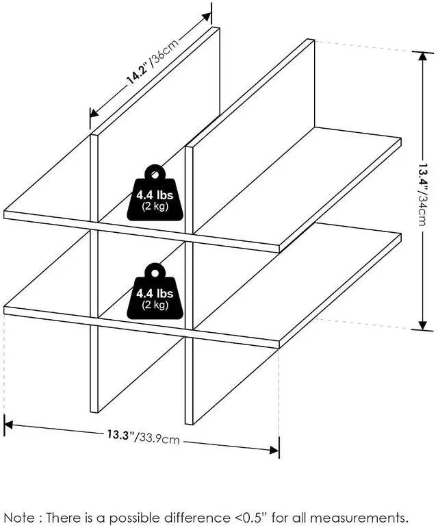 Alt view image 3 of 7 - Cubicle Cube Insert, 9-Compartment Cube Organizer, Shelf Dividers, Fits into Furinno Extra Thick Cubes, for Organizers and Storage, Black Oak (Does not fit IKEA Kallax Shelving)