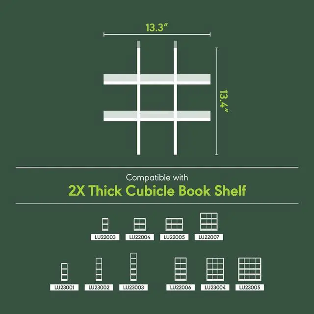 Alt view image 3 of 7 - Cubicle Cube Insert, 9-Compartment Cube Organizer, 13.3W x 13.4H Insert Shelf for Extra Thick Series, for Organizers and Storage, Black Dark Oak (Does not fit IKEA Kallax Shelving)