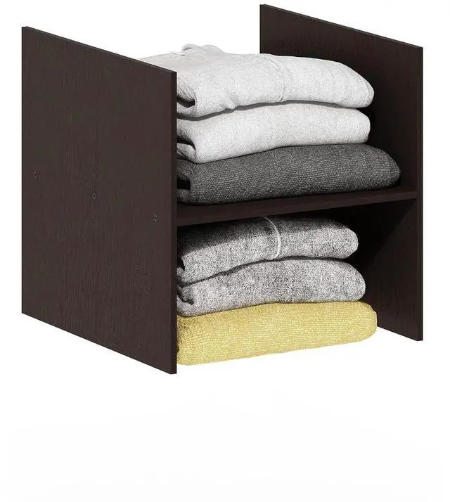 Main image of Cubicle Cube Insert, H-Shelf Cube Organizer, Fits into Furinno Extra Thick Cubes, for Organizers and Storage, Black Dark Oak (Does not fit IKEA Kallax Shelving)