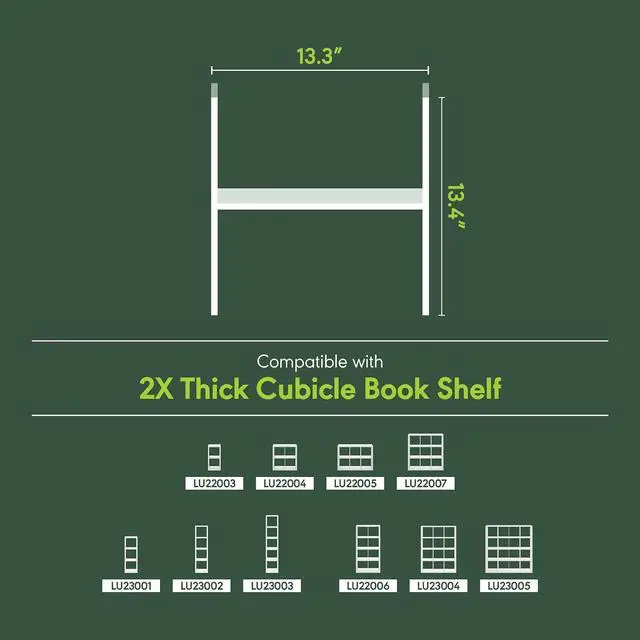 Alt view image 3 of 7 - Cubicle Cube Insert, H-Shelf Cube Organizer, Fits into Furinno Extra Thick Cubes, for Organizers and Storage, Black Dark Oak (Does not fit IKEA Kallax Shelving)