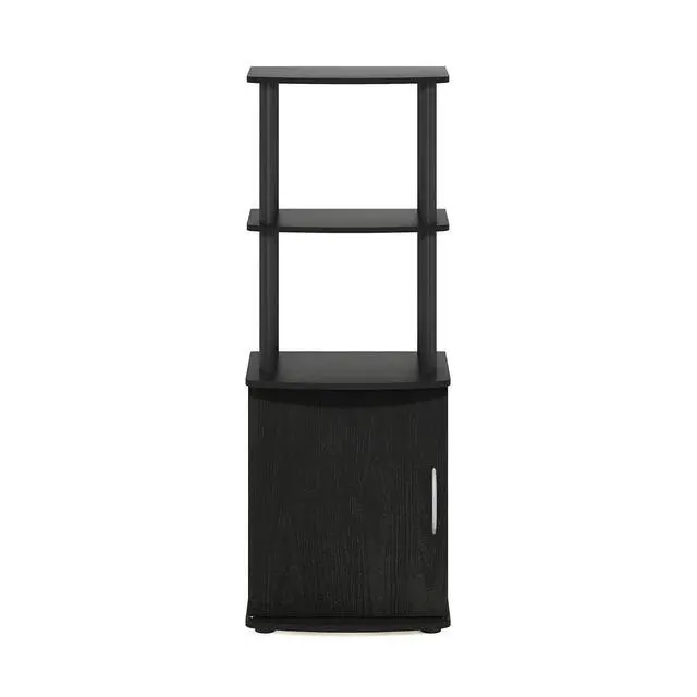 Alt view image 4 of 7 - Turn-N-Tube Tall TV Entertainment Side Table Display Rack with Storage Cabinet, 2-Tier, Blackwood/Black