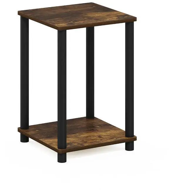Alt view image 6 of 6 - Turn-N-Tube Night Stand, 2-Tier Open Shelf Design Nightstand, Toolless Square Bedside Table, End Table, Side Table, for Bedroom, Closet, Dorm, Amber Pine