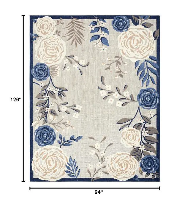 Alt view image 2 of 7 - Home Aloha Blue Grey 7'10" x 10'6" Area Rug - Easy Clean, Non Shedding, Bed Room, Living Room, Dining Room, Kitchen (8' x 11')