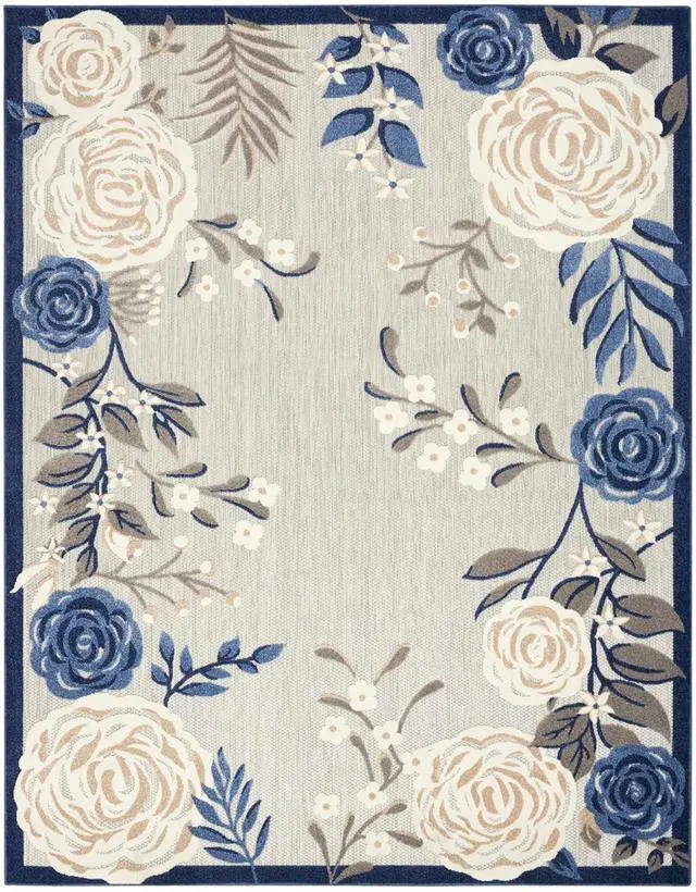 Alt view image 5 of 7 - Home Aloha Blue Grey 7'10" x 10'6" Area Rug - Easy Clean, Non Shedding, Bed Room, Living Room, Dining Room, Kitchen (8' x 11')