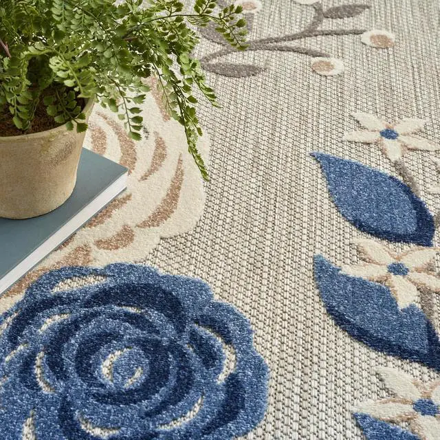 Alt view image 7 of 7 - Home Aloha Blue Grey 7'10" x 10'6" Area Rug - Easy Clean, Non Shedding, Bed Room, Living Room, Dining Room, Kitchen (8' x 11')